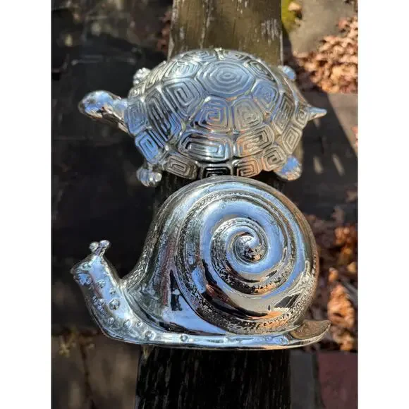 Pair of Georges Briard Vintage MCM Snail and Turtle Mid Century Modern